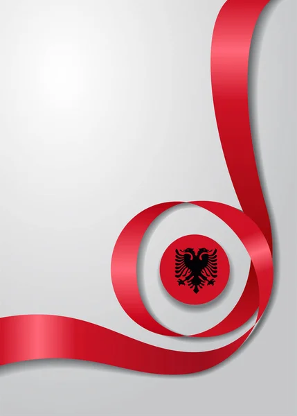 Bandera albanesa fondo ondulado. Ilustración vectorial . — Archivo Imágenes Vectoriales