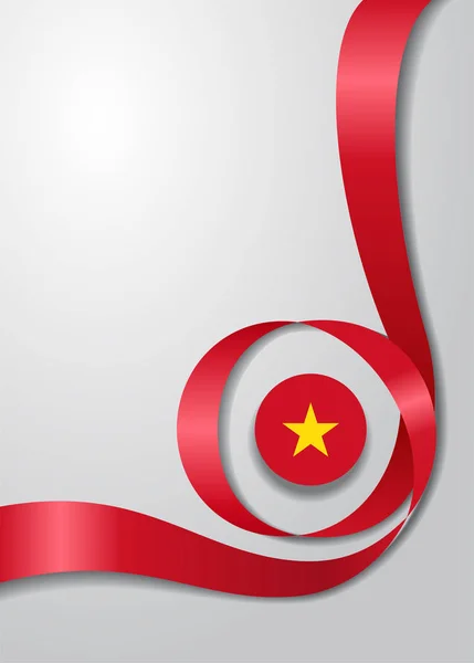 Vietnamesiska flagga vågig bakgrund. Vektorillustration. — Stock vektor