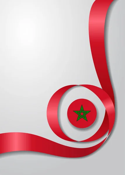 Marockanska flaggan vågig bakgrund. Vektorillustration. — Stock vektor