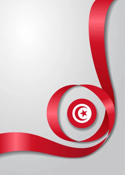 Tunisian flag wavy background. Vector illustration. — Stock Vector