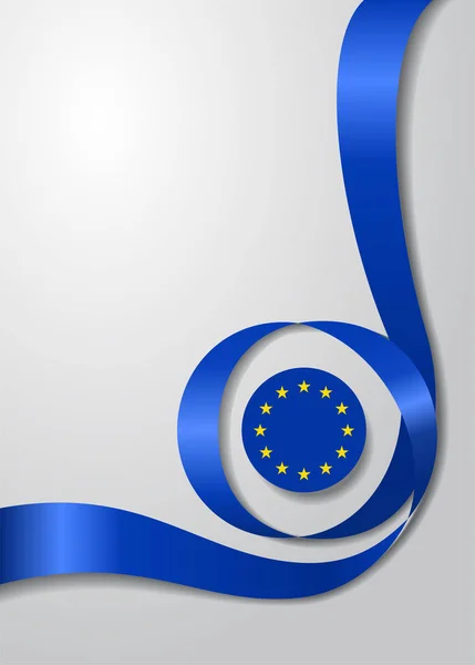 Fondo ondulado de la bandera de la Unión Europea. Ilustración vectorial . — Vector de stock