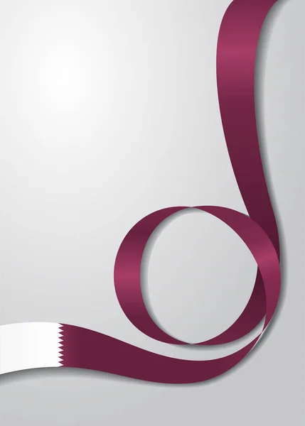 Bandiera del Qatar sfondo ondulato. Illustrazione vettoriale . — Vettoriale Stock