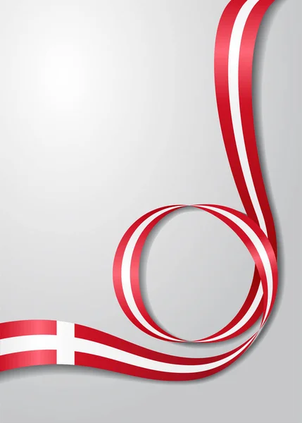 Bandiera danese sfondo ondulato. Illustrazione vettoriale . — Vettoriale Stock