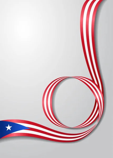 Bandera puertorriqueña fondo ondulado. Ilustración vectorial . — Vector de stock