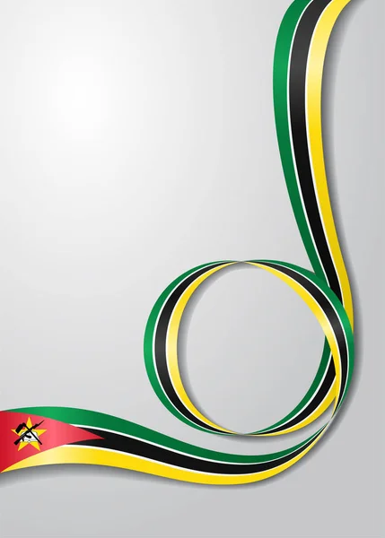Mozambique flag wavy background. Vector illustration. — Stock Vector