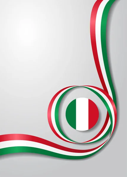 Fondo ondulado bandera italiana. Ilustración vectorial . — Vector de stock