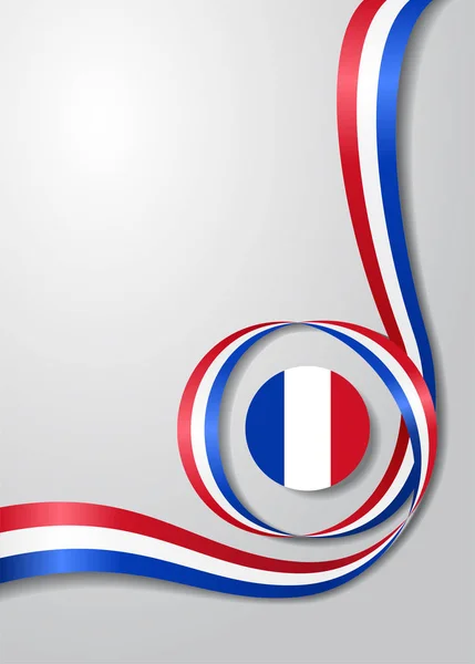 Französisch Flagge welligen Hintergrund. Vektorillustration. — Stockvektor
