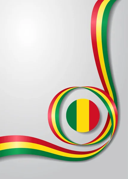 Malis flagga vågig bakgrund. Vektorillustration. — Stock vektor