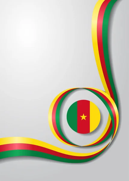 Bandeira dos Camarões fundo ondulado. Ilustração vetorial . — Vetor de Stock