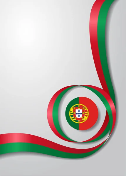 Portekizce dalgalı arka plan bayrak. Vektör çizim. — Stok Vektör