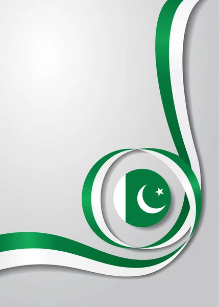 Die pakistanische Flagge hat einen welligen Hintergrund. Vektorillustration. — Stockvektor