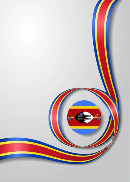 Swazilands flagga vågig bakgrund. Vektorillustration. — Stock vektor