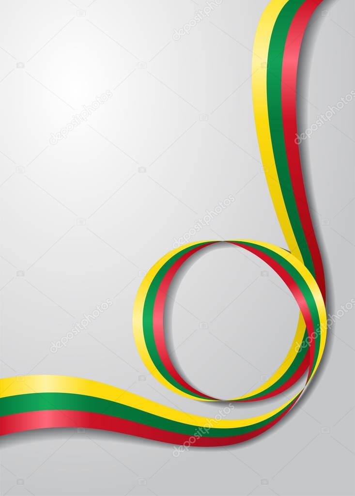 Lithuanian flag wavy background. Vector illustration.