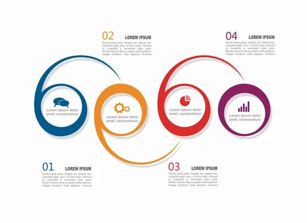 Plantilla infográfica. Ilustración vectorial. Se puede utilizar para el diseño del flujo de trabajo, diagrama, opciones de pasos de negocio, banner . — Archivo Imágenes Vectoriales