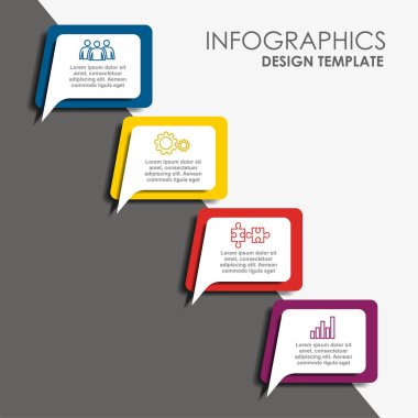 Infographic şablonu. Vektör çizim. İş akışı düzeni, diyagram, iş adım seçenekleri, afiş için kullanılabilir.