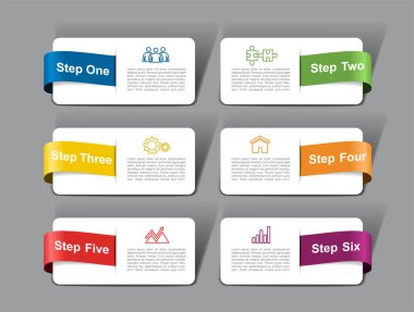 Infographic şablonu. Vektör çizim. İş akışı düzeni, diyagram, iş adım seçenekleri, afiş için kullanılabilir.