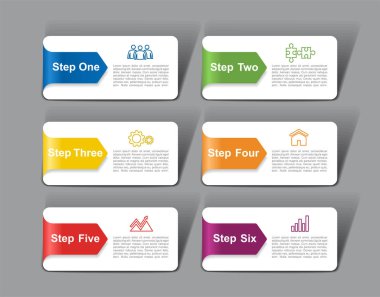 Infographic şablonu. Vektör çizim. İş akışı düzeni, diyagram, iş adım seçenekleri, afiş için kullanılabilir.