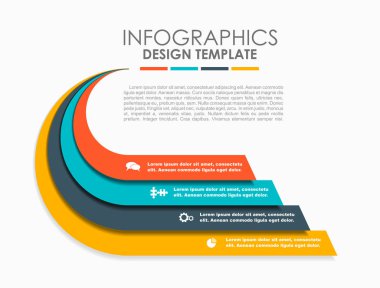 Infographic şablonu. Vektör çizim. İş akışı düzeni, diyagram, iş adım seçenekleri, afiş için kullanılabilir.