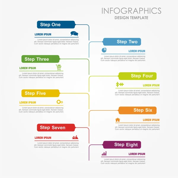 Infographic şablonu. Vektör çizim. İş akışı düzeni, diyagram, iş adım seçenekleri, afiş için kullanılabilir. — Stok Vektör