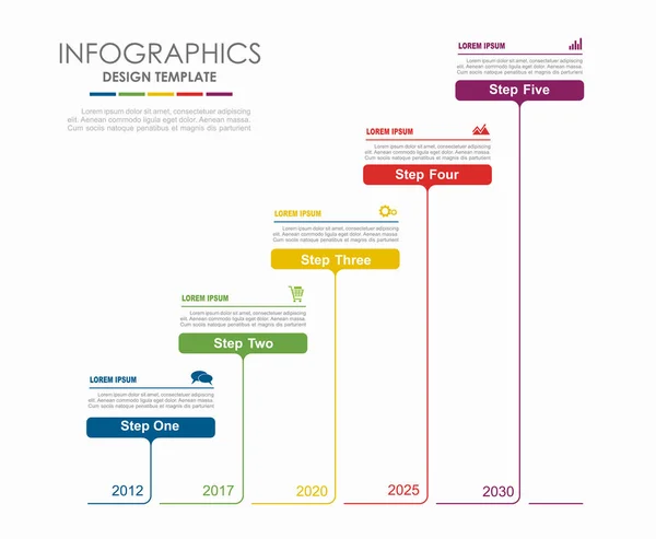 Infographic mall. Vektorillustration. Kan användas för arbetsflöde layout, diagram, business steg alternativ, banner. — Stock vektor