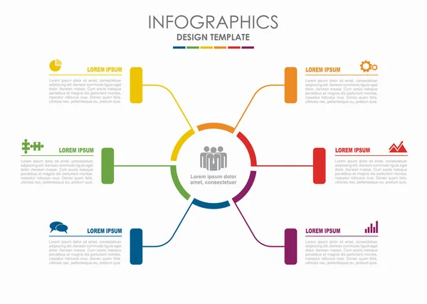 Modelo infográfico. Ilustração vetorial. Pode ser usado para layout de fluxo de trabalho, diagrama, opções de passo de negócios, banner . — Vetor de Stock