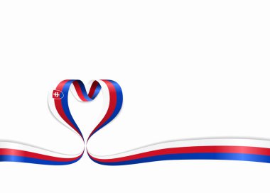 Slovak kalp şeklindeki Şerit bayrak. Vektör çizim.