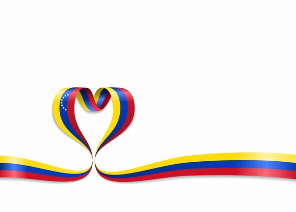 Cinta con forma de corazón de bandera venezolana. Ilustración vectorial . — Archivo Imágenes Vectoriales