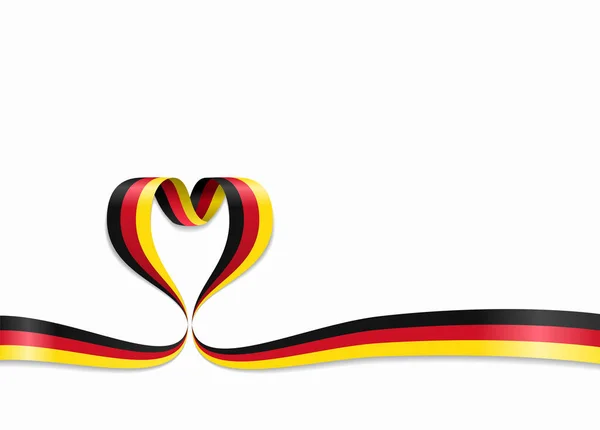 Duitse vlag hartvormige lint. Vectorillustratie. — Stockvector