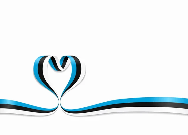 Estonian flag heart-shaped ribbon. Vector illustration. — Stock Vector