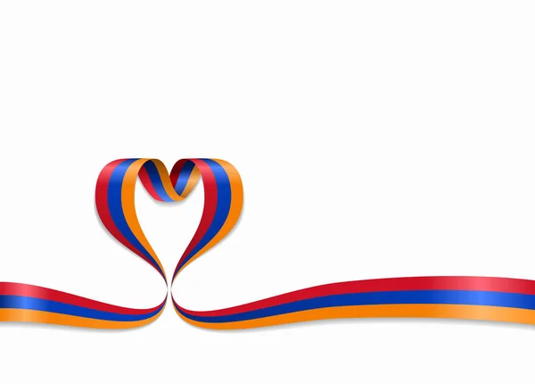 Armeense vlag hartvormige lint. Vectorillustratie. — Stockvector
