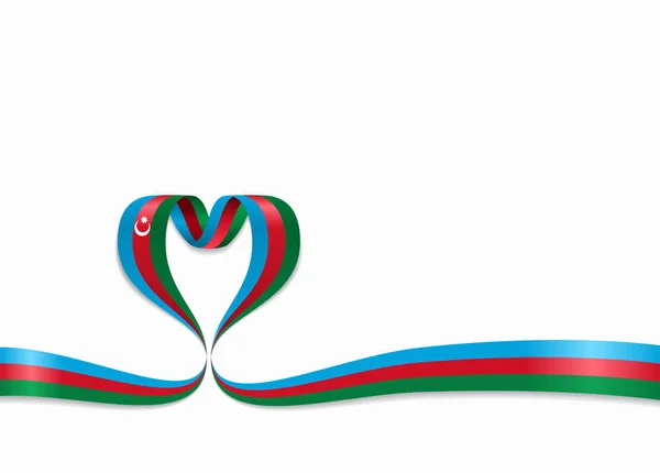 Azeri vlag hartvormige lint. Vectorillustratie. — Stockvector