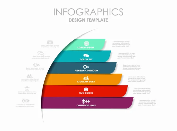 Infografische Design-Vorlage mit Platz für Ihre Daten. Vektorillustration. — Stockvektor