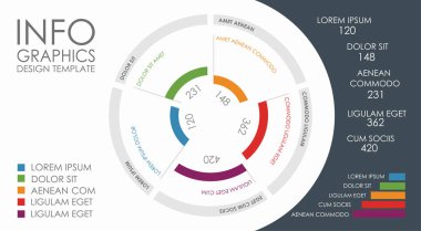 Verileriniz için yer alan bilgi tasarım şablonu. Vektör illüstrasyonu.
