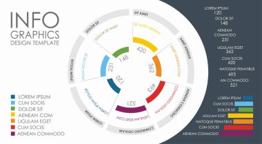Verileriniz için yer alan bilgi tasarım şablonu. Vektör illüstrasyonu.