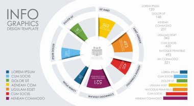 Verileriniz için yer alan bilgi tasarım şablonu. Vektör illüstrasyonu.
