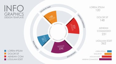 Verileriniz için yer alan bilgi tasarım şablonu. Vektör illüstrasyonu.