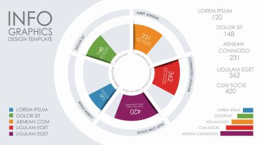 Verileriniz için yer alan bilgi tasarım şablonu. Vektör illüstrasyonu.