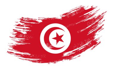 Tunisian flag grunge brush background. Vector illustration. clipart