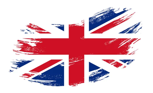 Great Britain flag grunge brush background. Vector illustration. — Stock Vector