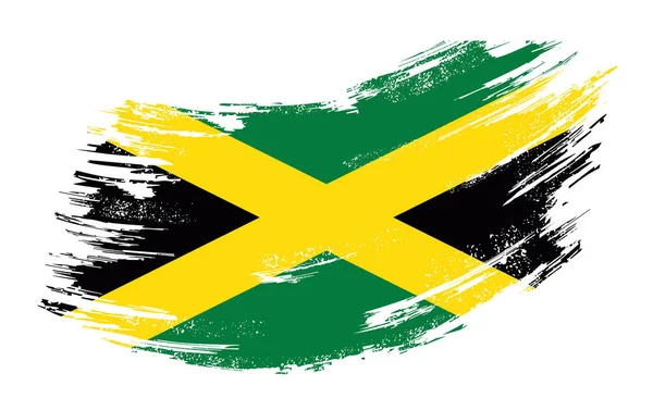 Jamaican flag grunge brush background. Vector illustration. — Stock vektor