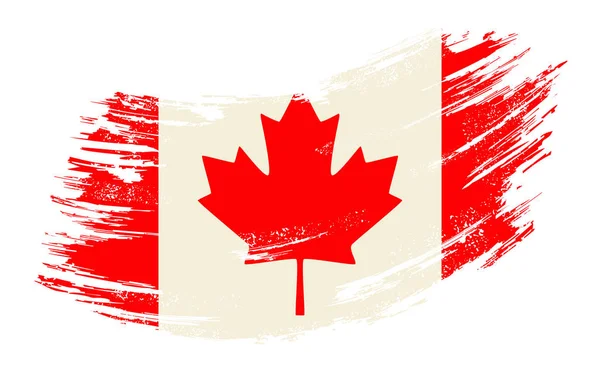 Canadian flag grunge brush background. Vector illustration. — ストックベクタ