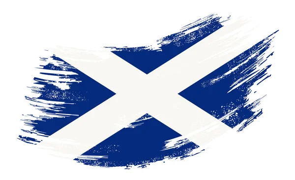 Scottish flag grunge brush background. Vector illustration. — Stok Vektör