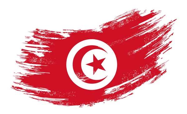 Tunisian flag grunge brush background. Vector illustration. — Stock Vector