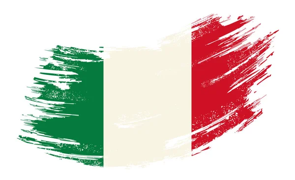 Italian flag grunge brush background. Vector illustration. — Stock Vector