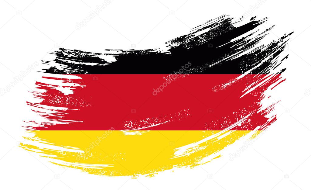 German flag grunge brush background. Vector illustration.