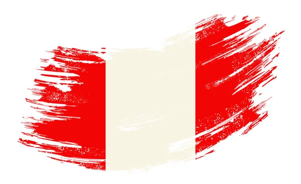 Peruvian flag grunge brush background. Vector illustration. — Stockvektor