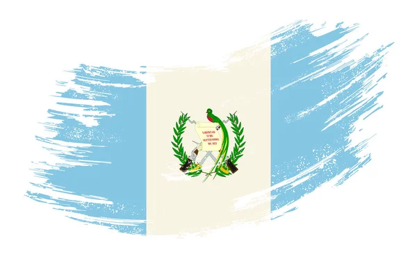 Bandera guatemalteca grunge brush background. Ilustración vectorial . — Archivo Imágenes Vectoriales