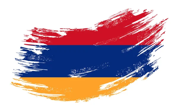 Armenian flag grunge brush background. Vector illustration. — Stock vektor