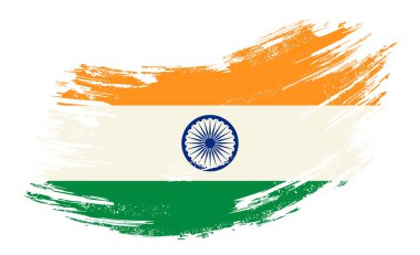 Indian flag grunge brush background. Vector illustration.