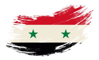 Syrian flag grunge brush background. Vector illustration.